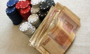 Poker Chips and Cash Money